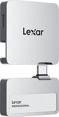 Lexar 1TB Professional Go Portable SSD w/Hub Supports Apple 4K 60fps ProRes Up to 1050MB/s USB 3.2 Rugged IP65 Ultracompact Compatible w/iPhone 15/16 (Not 17) External SSD (LSL400S001T-RNSNU)