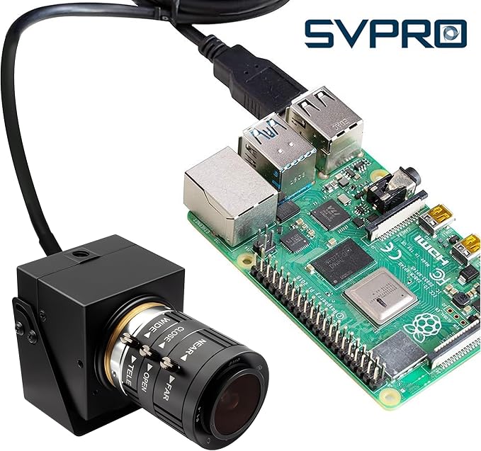 SVPRO 1080P USB Camera Starlight Low Light Webcam with Zoom Lens 3.6-10mm Manual Focus Machine Vision Industrial Camera UVC Plug and Play for Computer and Laptop