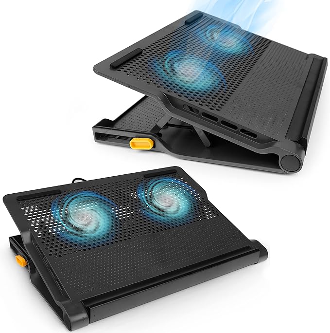 Targus Laptop Cooling Pad for Laptops up to 17-inches Dual High-Speed Fans Chill Mat + 4-Port USB Hub Laptop Fan Cooling Pad for Work USB Stand Cooling Pad for Gaming Laptop Cooling Fan (AWE81US)