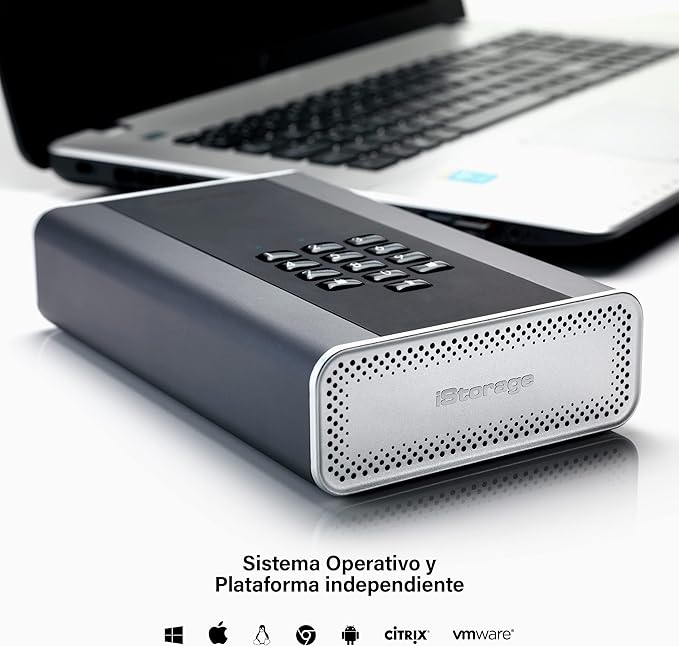 iStorage diskAshur DT2 256-bit 10TB | FIPS Level 3 Certified | Secure encrypted Desktop Hard Drive | Password Protected