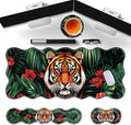 Large Gaming Mouse Pad Keyboard Wrist Rest Pad &amp Wrist Support Mousepad Set Stitched Edge Extended Non-Slip Base Memory Foam Desk Mat for Office HomeTiger Face