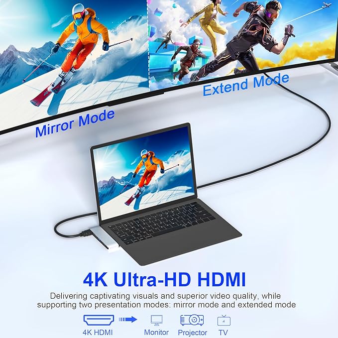 Surface Laptop 6/5/4/3 Hub Docking Station USB-C Hub with 4K@30Hz HDMI 2xUSB 3.0 USB-C SD/TF Card Slot 3.5mm Audio for Surface Laptop 6/5/4/3/Laptop Go 3/Go2/Go