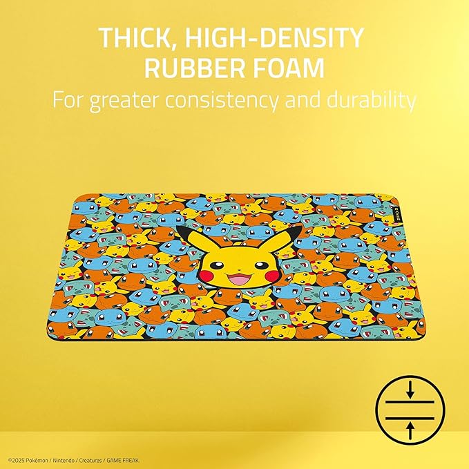 Razer Gigantus V2 Soft Gaming Mouse Pad (Medium): Textured Micro-Weave Cloth Surface - Thick High-Density Rubber Foam - Non Slip Base - Pokémon Edition