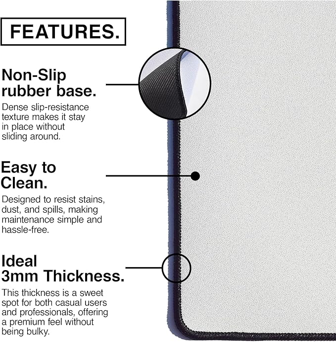 MPCO. Dark Fantasy Large Gaming Desk Pad - 36 x 17 Aeroglyde Fabric Echoes of the Deep Desk Mats - Non-slip Washable Smooth Glide for Precision Gaming &amp Work