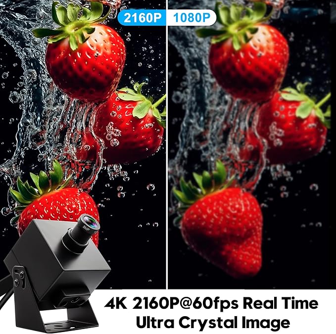 4K HDMI USB3.0 Camera Simultaneous Output 60fps H.264 Webcam with 25° Narrow Angle Lens 2X Digital Zoom Plug and Play for Video Conference Industrial TV