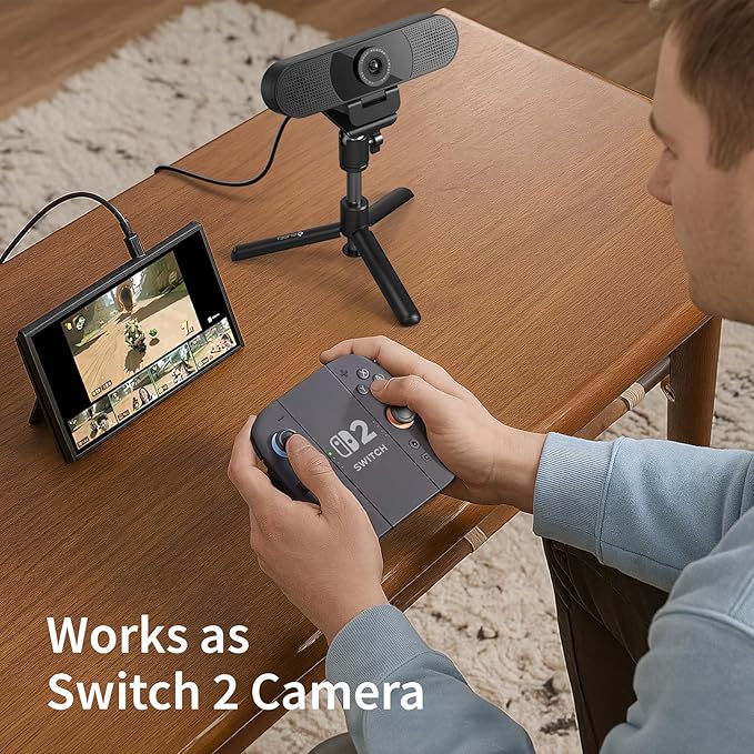 EMEET C960 Webcam with Tripod 1080P Webcam with Microphone Adjustable Height Mini Tripod C960 Web Camera with Privacy Cover Plug &amp Play with Stand for Zoom/Skype/YouTube/FaceTime