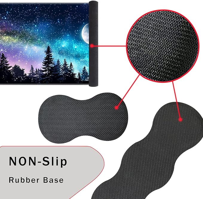 Keyboard Wrist Rest and Mouse Pad with Wrist Support Set Ergonomic CoasterMemory FoamEasy Typing Pain ReliefLarge XL Desk Mat 31.5x 11.8Forest Moon