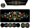 Ergonomic Keyboard Wrist Rest &amp Mouse Pad Wrist Rest SetXL Gaming Desk Mat 31.5x 11.8Non-Slip BaseMemory FoamEasy Typing Pain Relief for Office &amp HomeFloral Skull