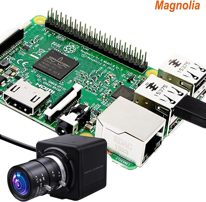 Magnolia 5MP HD USB Camera with 2.8-12mm Varifocal Manual Lens 4X Optical Zoom Webcam with OV5640 Sensor 1944P Computer Camera for PC/Laptop/Raspberry Pi