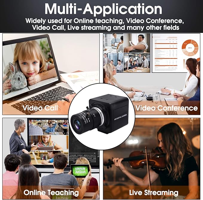 SVPRO 1080P USB Camera with Zoom 2.8-12mm Varifocal LensManual Focus IMX323 SensorLow Light Zoom Webcam UVC USB Plug and Play External Computer Camera for PCLaptop Support H.264