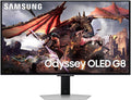 SAMSUNG 32-Inch Odyssey OLED G8 (G80SD) Series 4K UHD Smart Gaming Monitor 240Hz 0.03ms Glare-Free Display Gaming Hub Adjustable Sleek Metal Design LS32DG802SNXZA 2024 (Renewed) Silver