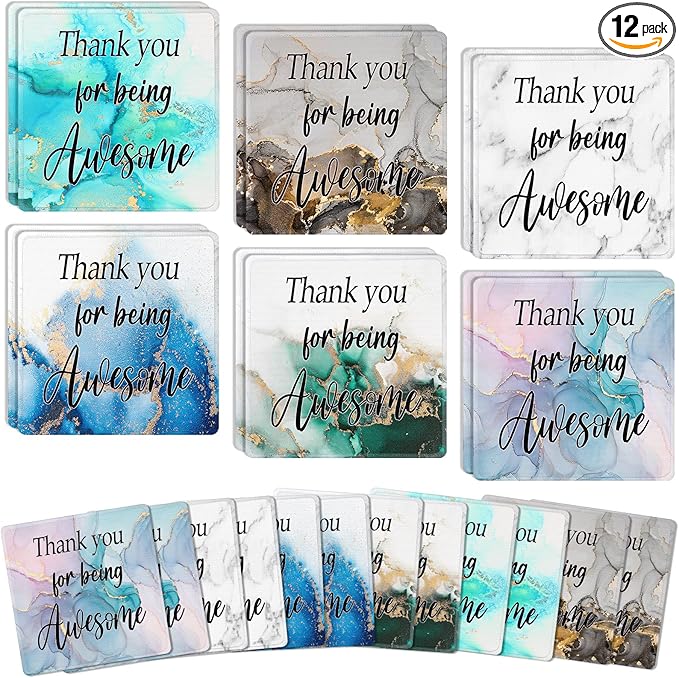 12 Pcs Employee Appreciation Gift Bulk Mouse Pad Thank You for Being Awesome Gifts Non Slip Laptop Computer Marble Mouse Pad Thank You Gifts for Coworkers Employee Office Supplies