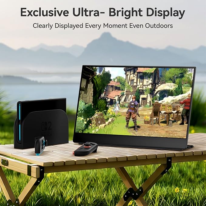 EHOMEWEI Q1g Pro 260Hz QLED 2.5K Portable Gaming Monitor 15.6 400Nit Brightness 16:9 Display 2560 * 1440 100% DCI-P3 for Working/Gaming/Travel Phone/Switch/Windows MacOS