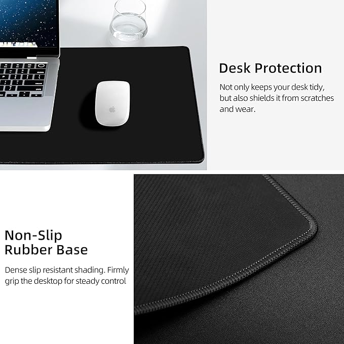 Mouse Pad with Wireless Charging Gaming Mouse Pad with Ultra-Smooth Surface Large XXL Desk Mat Non-Slip Mouse Mat Waterproof Computer Keyboard Pad for Gaming Desk Office PC 900x400x4MM Black