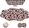 Mouse Pad with Wrist Support + Desk Mat + Coaster 3 in 1 Set XXL Large Gaming Mousepad Ergonomic Mouse Pads for Desk Computer Laptop OfficeCute Leopard