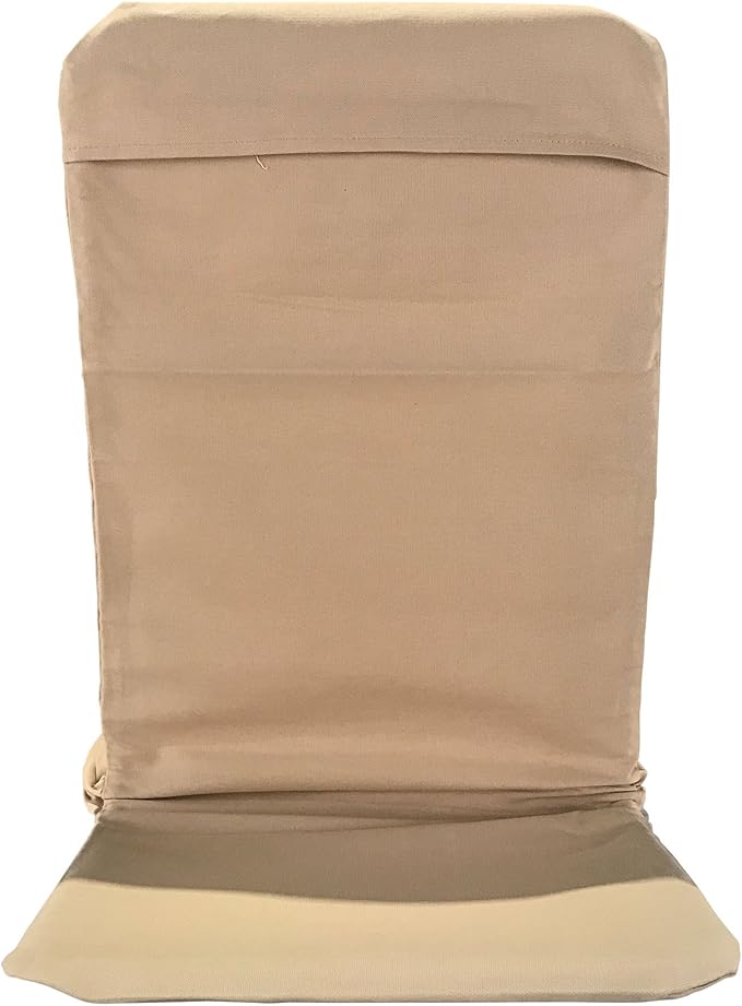 Original BackJack -Made in The USA- Extra Large Sand Cotton Fabric Lightweight Floor Seating Chair for Gaming Families Parents Daycare Back Support Reading Yoga Meditation School