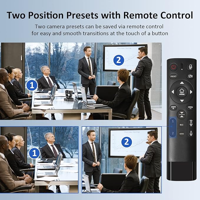 4K PTZ Webcam Kits NexiGo N990 (Gen 2) UHD 2160P Webcam with 5X Digital Zoom Sony Starvis Sensor Position Preset Flexible Mini Tripod for Skype/Teams/Zoom Meetings