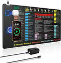 Excel Cheat Sheet Mouse Pad with Wireless Charging 31.5x15.8 Extended Excel Shortcuts Desk Pad Waterproof Ultra-Smooth Keyboard Mat Non-Slip Base with 20W PD Adapter