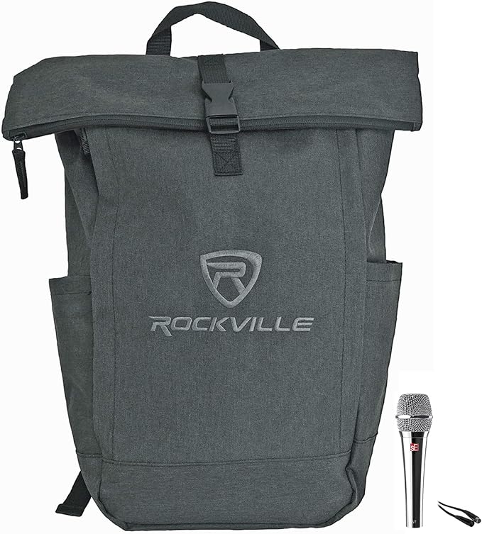 Audiosavings Se Electronics V7 Chrome Bundle: Supercardioid 40Hz-19kHz 300 Ohm Dynamic Vocal Handheld Microphone RCXFM20E-B 20 Ft XLR Cable RPAK Charcoal Backpack 3-Items