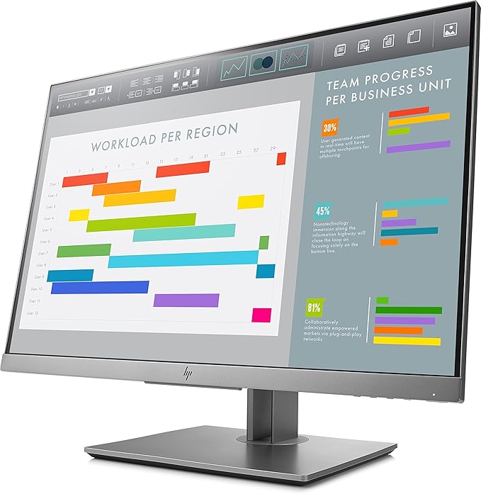 HP EliteDisplay E243i 24-Inch Screen LED-Lit Monitor (1FH49A8#ABA) Black and Silver (Renewed)