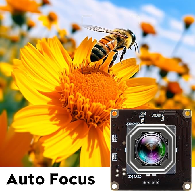 USB Camera Module 4K Autofocus Webcam 1080P@120fps High Speed Low Light 12MP Wide Angle No Distortion Lightburn PC Cam for Industrial Inspection Altimeter Microscope 3D Printer