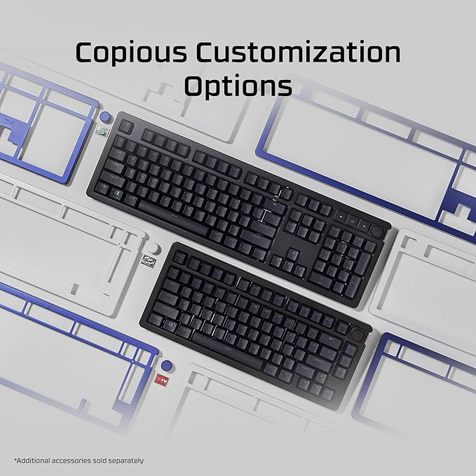 HyperX Alloy Rise – Hot-Swappable Mechanical Gaming Keyboard PC Ambient Light Sensor Gasket Mounted HyperX Linear Switches