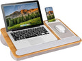 LAPGEAR Home Office Pro Lap Desk with Wrist Rest Mouse Pad and Phone Holder - Oak Woodgrain - Fits up to 15.6 Inch Laptops - Style No. 91599