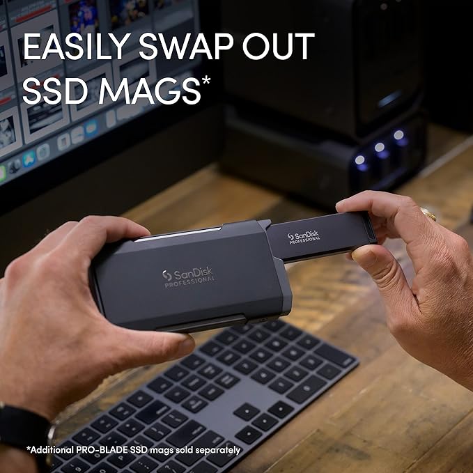 SanDisk Professional 4TB PRO-Blade Transport - Portable and Modular NVMe SSD Up to 2000MB/s USB-C USB 3.2 gen 2x2 Solid State Drive - SDPM2NB-004T-GBAND