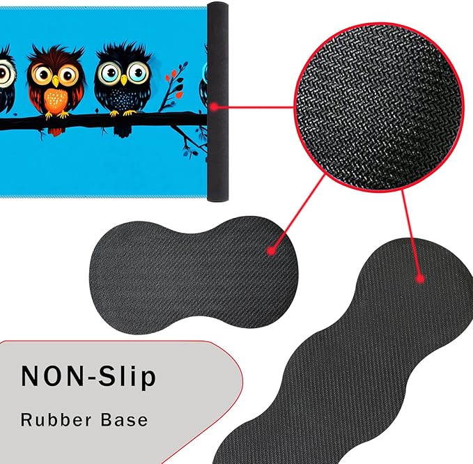 Keyboard Wrist Rest and Mouse Pad with Wrist Support Set Ergonomic CoasterMemory FoamEasy Typing Pain ReliefLarge XL Desk Mat 31.5x 11.8Cute Owls on a Branch