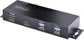 StarTech.com 7-Port Industrial USB 10Gbps Hub with Power Adapter Metal Mountable 5X USB-A/2x USB-C Downstream Ports TAA