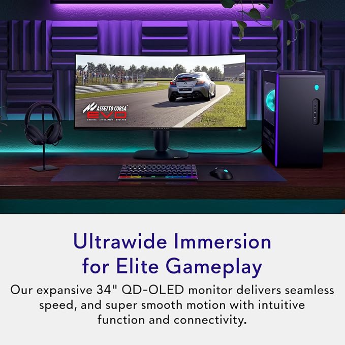 Alienware 34 240Hz QD-OLED Curved Gaming Monitor - AW3425DW - 34.2-inch WQHD (3440 x 1440) 0.03ms Display 1800R Curve AMD FreeSync Premium Pro VESA AdaptiveSync DisplayHDR TrueBlack 400
