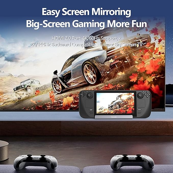 Aluminum Alloy 6 in 1 Steam Deck ROG Handheld Stand Type-C Docking Station with PD 100W USB3.0x3 4K@60Hz HDMI LAN (DS601)