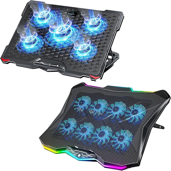 AICHESON AA3 Gaming Laptop 8 Cooling Fans and S035 Blue Laptop Cooler Set