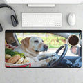 XXL Gaming Mouse Pad Animal Drive Dog XXL Gaming Mouse Pad Large Desk Mat Protector for Desktop Anti-Slip Rubber Extended Computer Keyboard Mat Writing Pad for Work Office 15.7 * 35.4 inB-1755