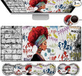 African Black Woman Graffiti Girls Desk Mat Extended White Laptop Table Protector Ergonomic Mouse Pad with Keyboard Wrist Rest Support