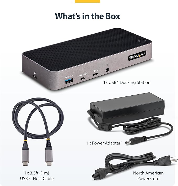 StarTech.com USB-C Triple Monitor Docking Station for MacBook Pro / Air M1 M2 M3 M4 &amp Windows Universal 4K HDMI DP Dock Thunderbolt Compatible 100W Laptop Charging (116N-USBC-DOCK)