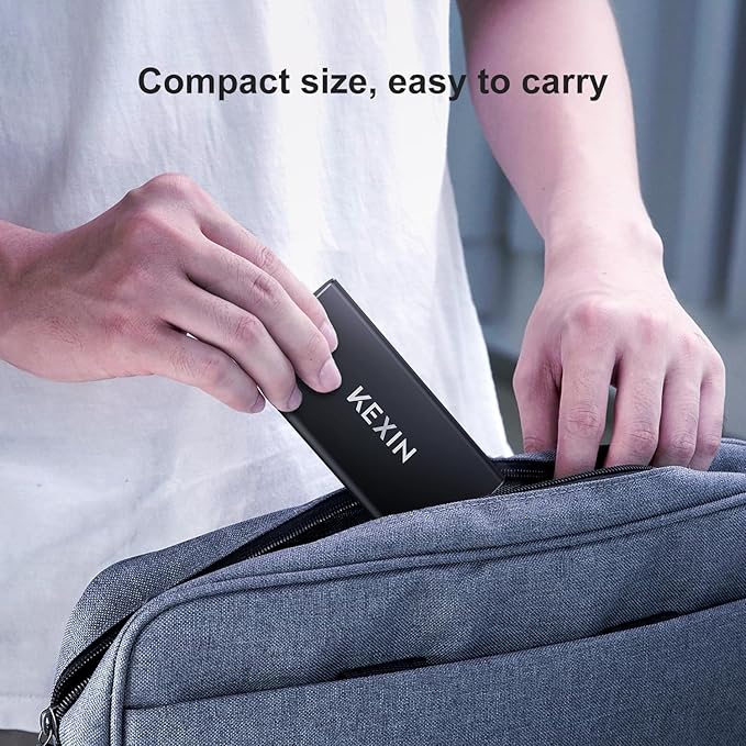 KEXIN 512GB External SSD Up to 500MB/s USB-C Portable SSD USB 3.1 External Solid State Drive 512G Type-C External Drive for Laptop Mac XboxPS4