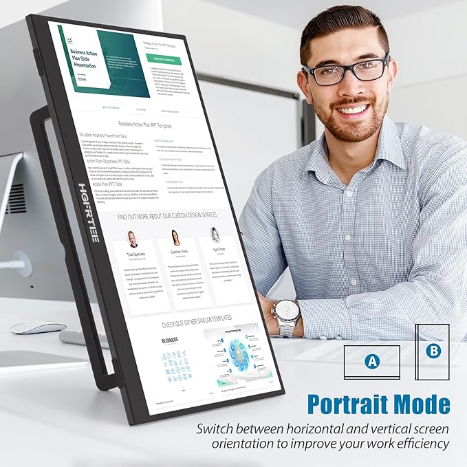 Portable Monitor Touchscreen 14 1920x1200 60Hz USB-C &amp FHD External Display Touch Screen for Laptop/Mac/Gaming/Office VESA Mountable Travel Monitor with Built-in Speakers-LCD Panels