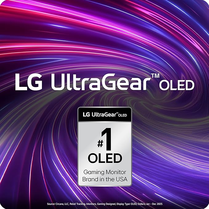 LG 32GX850A-B 32 UltraGear 4K UHD (3840 x 2160) Glossy OLED Gaming Monitor Dual-Mode 165Hz/330Hz 0.03ms G-SYNC FreeSync Premium Pro TrueBlack 400 HDMI DP Tilt/Height/Swivel/Pivot Stand Black