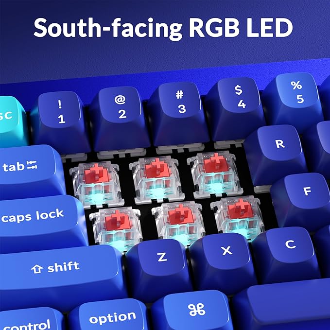 Keychron Q4 Wired Custom Mechanical Keyboard QMK/VIA Programmable Macro Full Aluminum Hot-Swappable Gateron G Pro Brown Switch 60% Layout Double Gasket Compatible with Mac and Windows - Blue