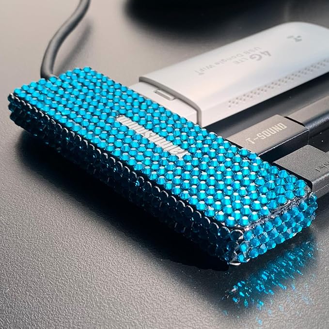 Bling Pink 4 Port USB Hub + Blue Bling Hub with USB C