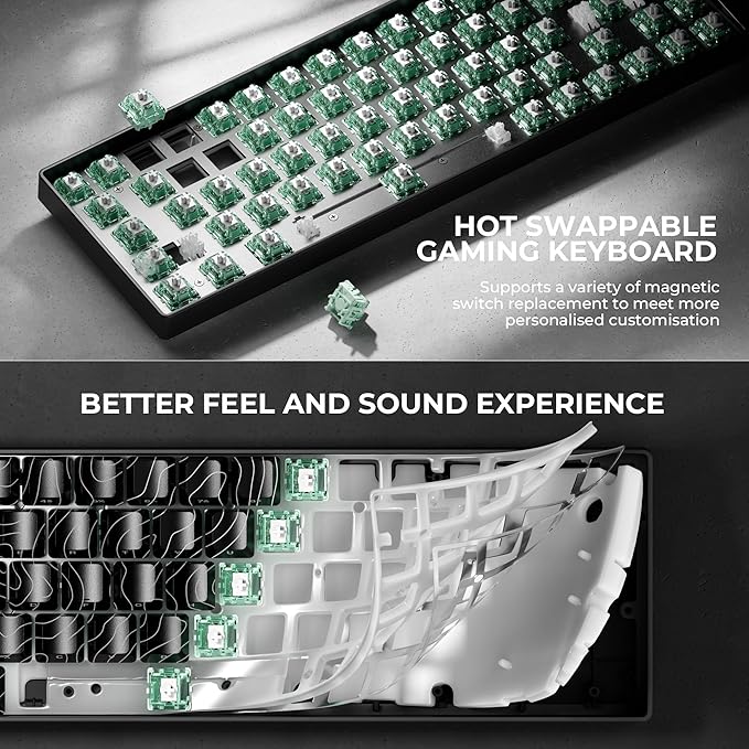 x XVX HE68 Pro Rapid Trigger Keyboard 60% PercentHall Effect Keyboard with Gateron Magnetic Jade Pro SwitchCNC Aluminum Frame Topographic Custom Mechanical Key Board for PC/Laptop/Xbox/PS4/PS5Black