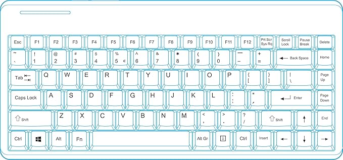 Perixx PERIBOARD-409P Wired PS2 Mini Keyboard Black US English Layout