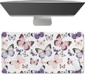 Sweet Jojo Designs Large Mouse Pad (Shabby Chic Butterfly) Desk Mat for Keyboard and Mouse Pads Gaming Mousepad Office Desk Accessories for Women (Pink &amp Purple Butterflies Watercolor Feminine