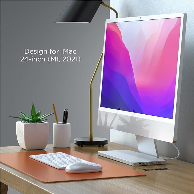 Satechi USB C Slim Dock for 24” iMac with Tool-Free Enclosure for M.2 PCIe NVMe and SATA SSDs USB C Data Port USB A 2 USB 2.0 Micro/SD Card Reader - Silver