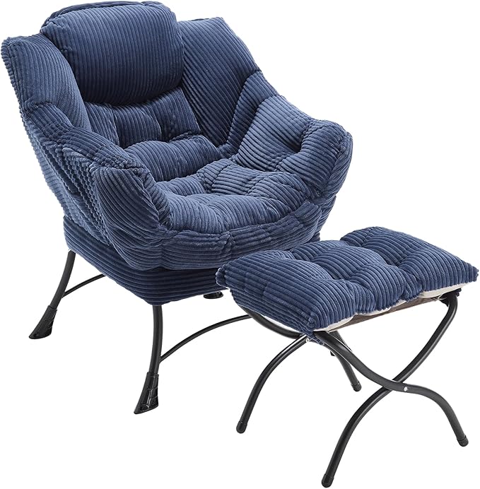Donext Swivel Accent Chair - 360° Rotating Reading Chair with Car Clothes Hanger Indoor Lounge Armchair.（31ln- Blue）