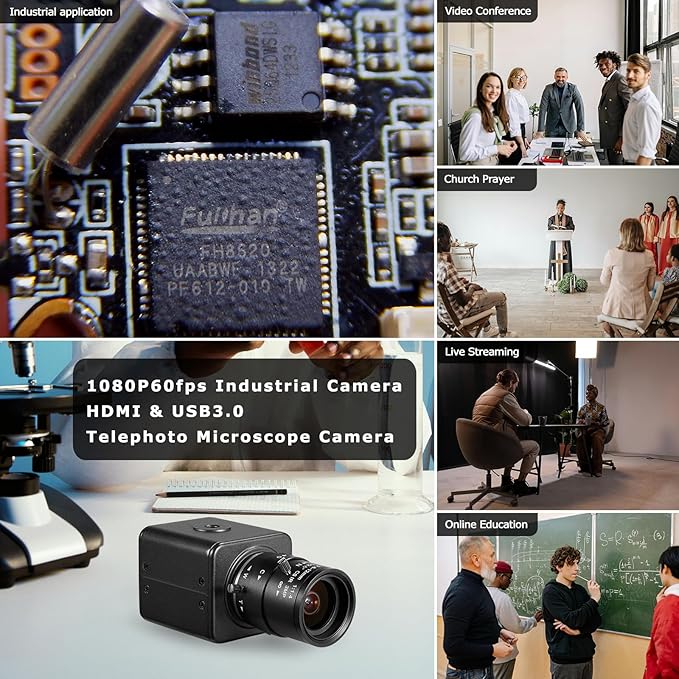 HDMI USB3.0 Dual Output HD YUY2 1080P 60fps Digital Security Camera Industry Digital C-Mount with Manual 2.8-12mm Varifocal HD Lens OSD Menu via Remote Controller