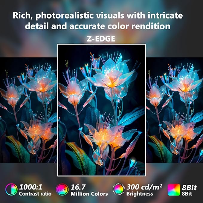 4K Monitor Z-Edge 28 inch IPS Monitor UHD 3840x2160 IPS Computer Monitor 300 cd/m² 144Hz Refresh Rate 1ms MPRT Response Time U28I4K Ultra-Thin Bezel