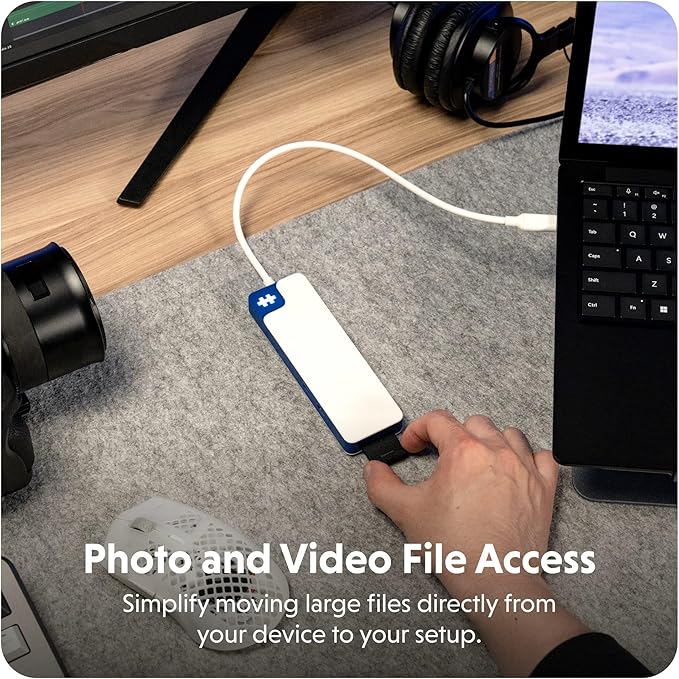 HyperDrive Flex 9-in-1 USBC Docking Station Dual Monitor HDMI Hub — 2 HDMI 4K60Hz 100W PD USB C 2 USB-C 5Gbps USB-A SD/microSD Audio Jack — Blue