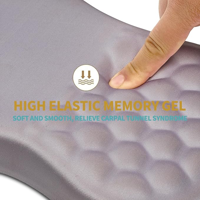 Hokafenle Ergonomic Mouse Pad Wrist Support with Massage Design Wrist Rest Pain Relief Mousepad with Memory Foam&ampNon-Slip PU Base Mouse Pads for Wireless Mouse &amp Desk (12x8 inchLight Purple